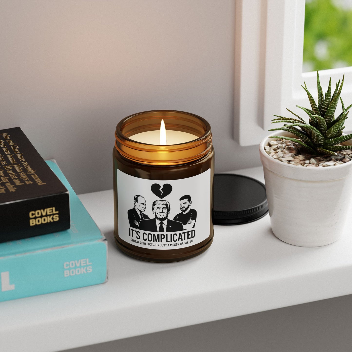 It's Complicated - Scented Soy Candle, Amber Jar, Cozy Home Decor, Gift for TV Lovers, Memorial Candle, Relaxing Scent