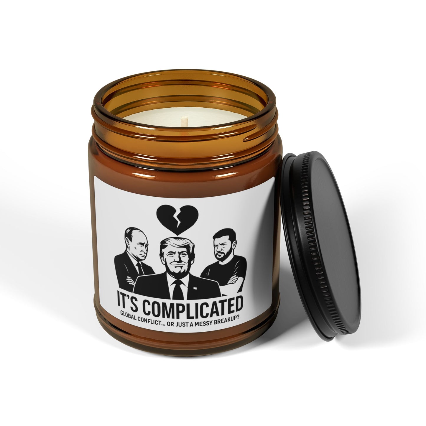 It's Complicated - Scented Soy Candle, Amber Jar, Cozy Home Decor, Gift for TV Lovers, Memorial Candle, Relaxing Scent