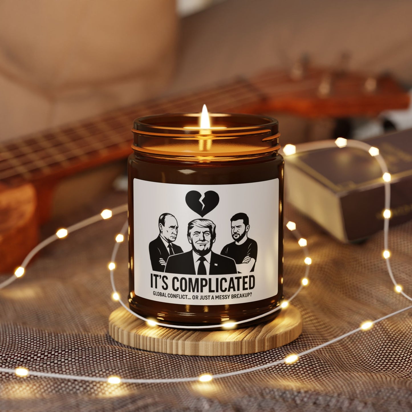 It's Complicated - Scented Soy Candle, Amber Jar, Cozy Home Decor, Gift for TV Lovers, Memorial Candle, Relaxing Scent
