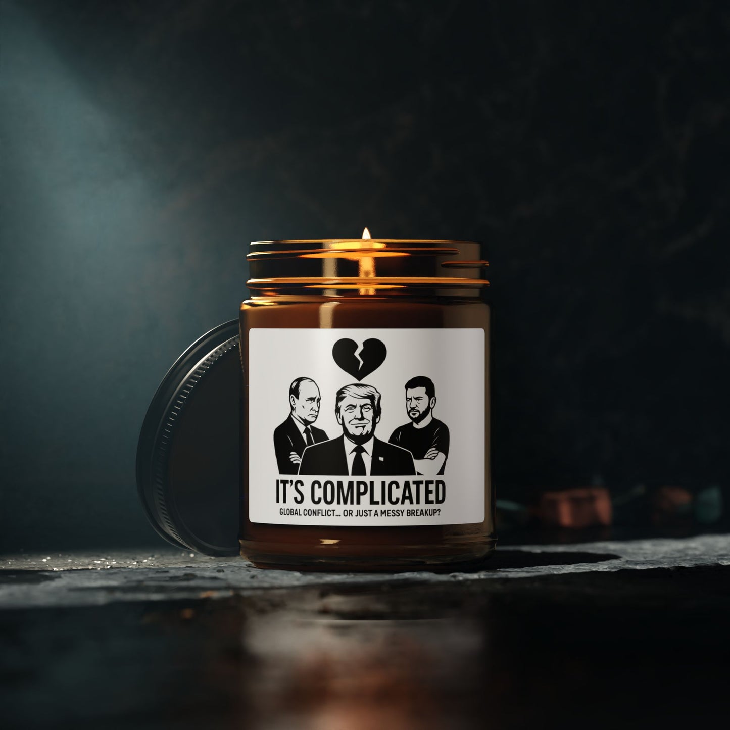 It's Complicated - Scented Soy Candle, Amber Jar, Cozy Home Decor, Gift for TV Lovers, Memorial Candle, Relaxing Scent