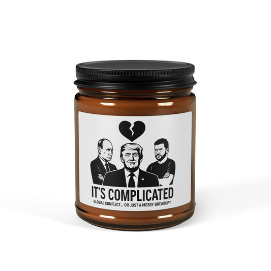 It's Complicated - Scented Soy Candle, Amber Jar, Cozy Home Decor, Gift for TV Lovers, Memorial Candle, Relaxing Scent